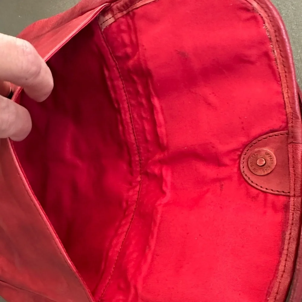 Braided Leather Crossbody Bag Purse Casual Genuine Leather 11” x 11” Red… - Picture 12 of 15